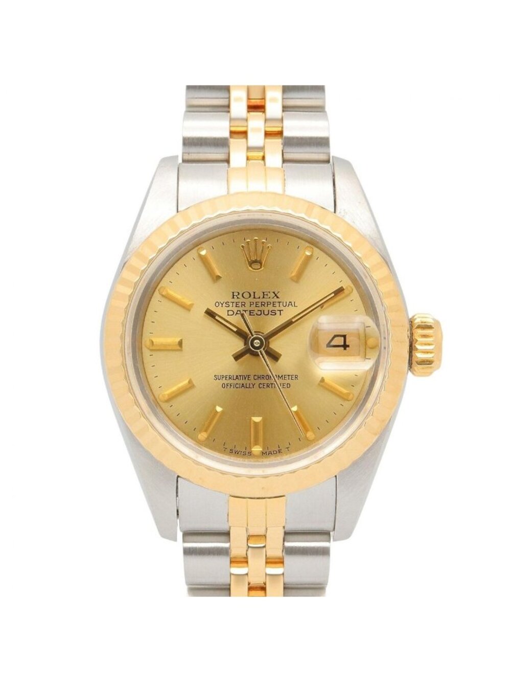 Rolex Watch Datejust No 90 Champagne Bar CH 18K